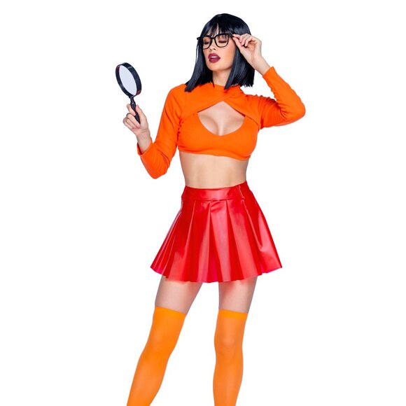 Mystery Solving Babe Costume | Velma Inspired Cosplay Costume | Halloween Outfit - Picture 1 of 5